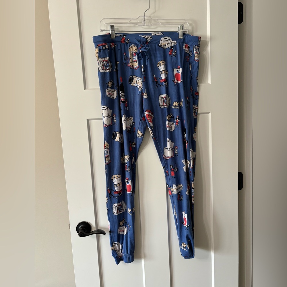 Munki Munki Blue Pajama Pants with Costco‎ Printsize XL